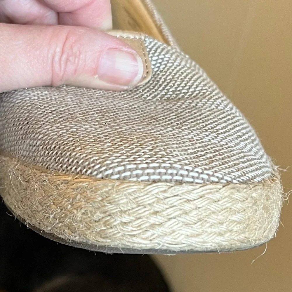 Grasshopper Ortholite Sz 11 Espadrilles Metallic Resortwear Preppy Old Money Tan